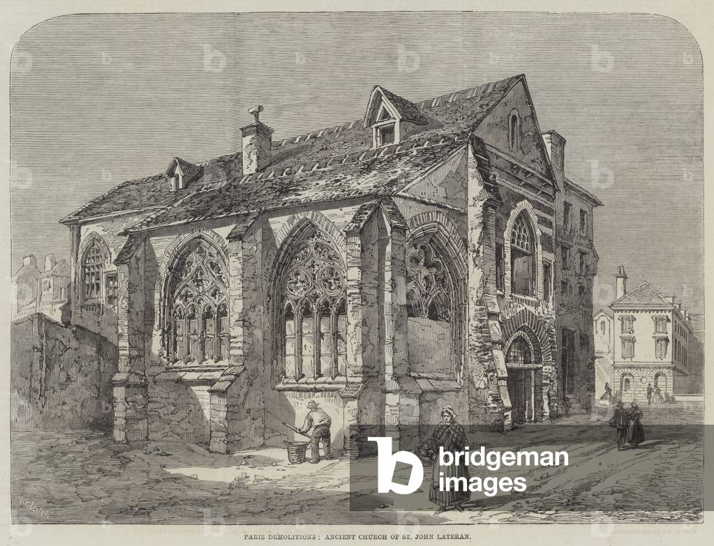 Paris Demolitions, Ancient Church of St John Lateran (engraving)