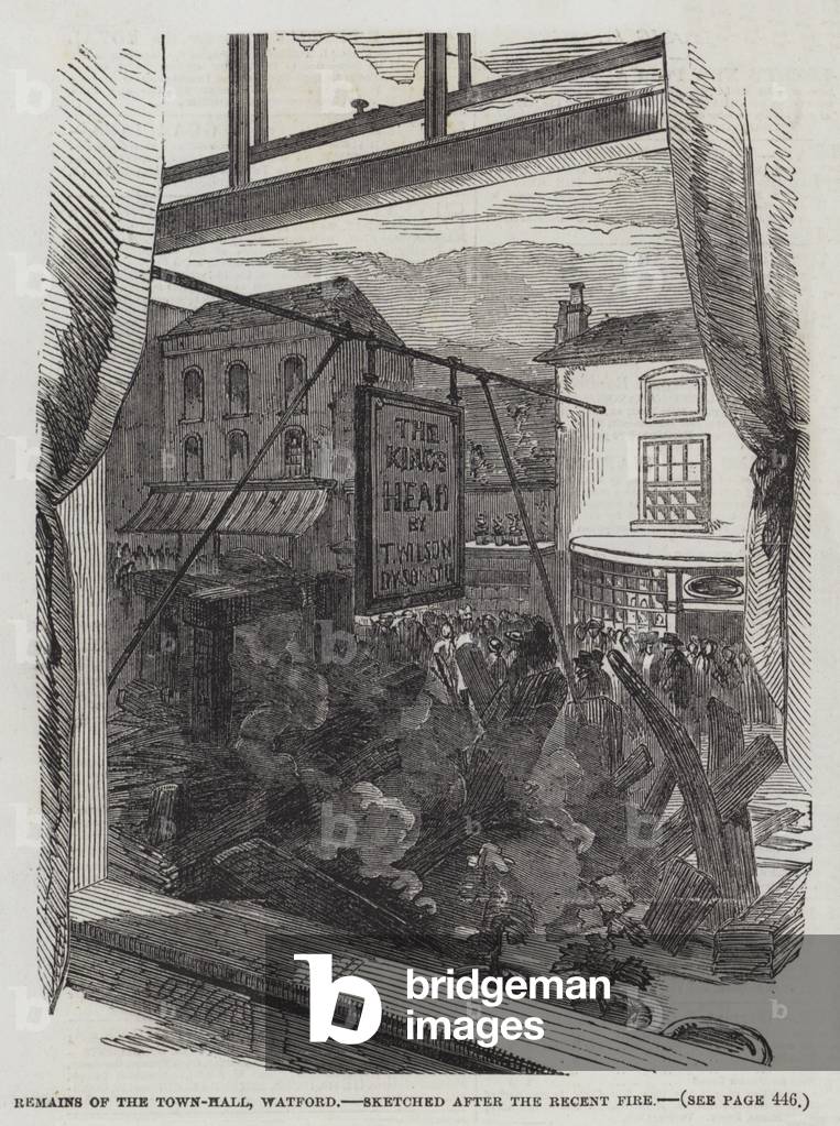 Remains of the Town-Hall, Watford (engraving)