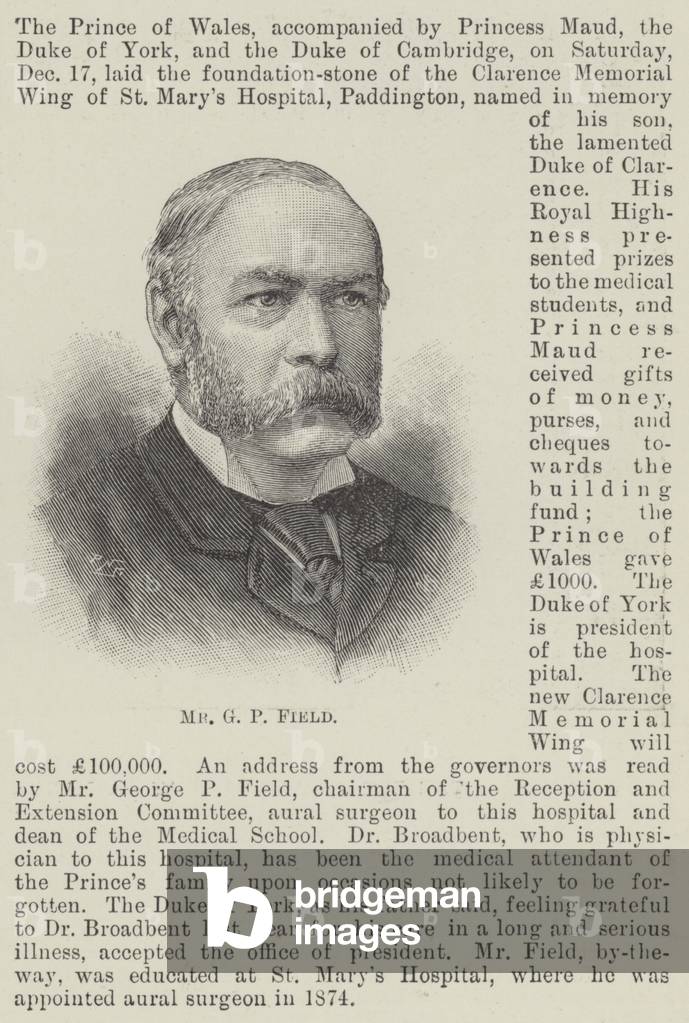Mr G P Field (engraving)
