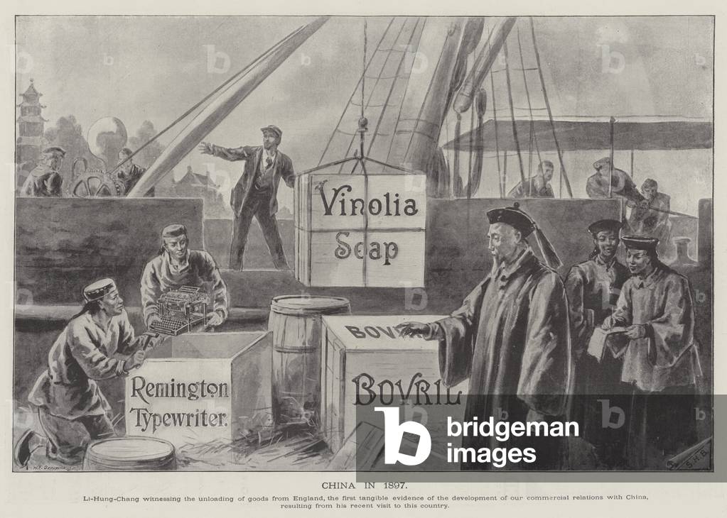 Advertisement, China in 1897 (engraving)