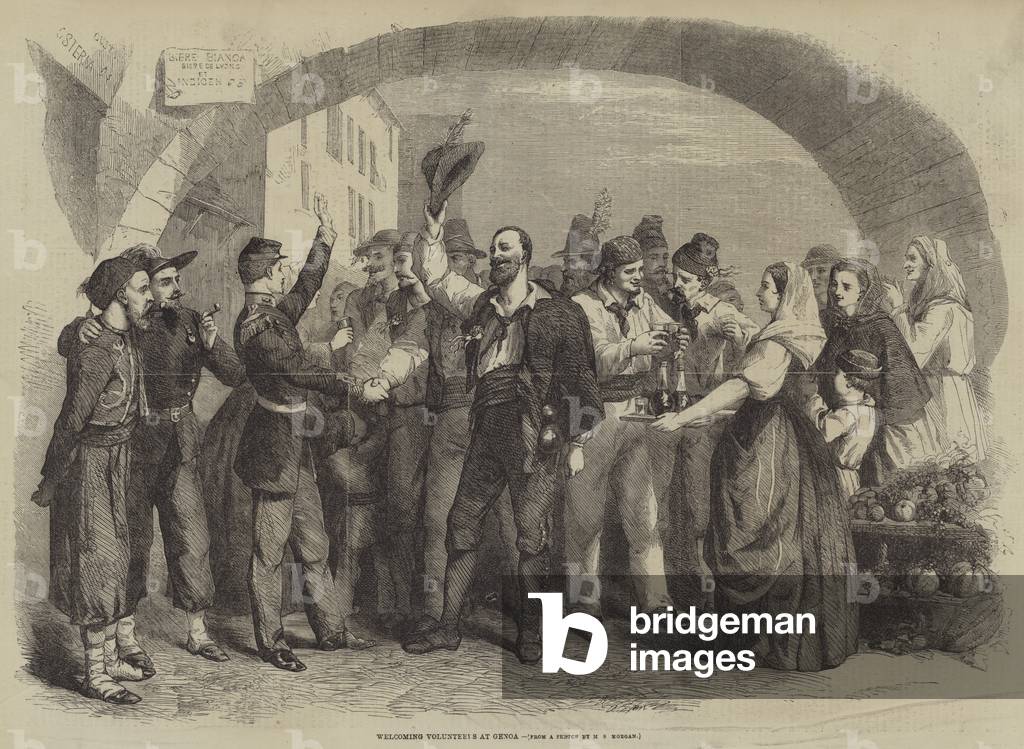 Welcoming Volunteers at Genoa (engraving)
