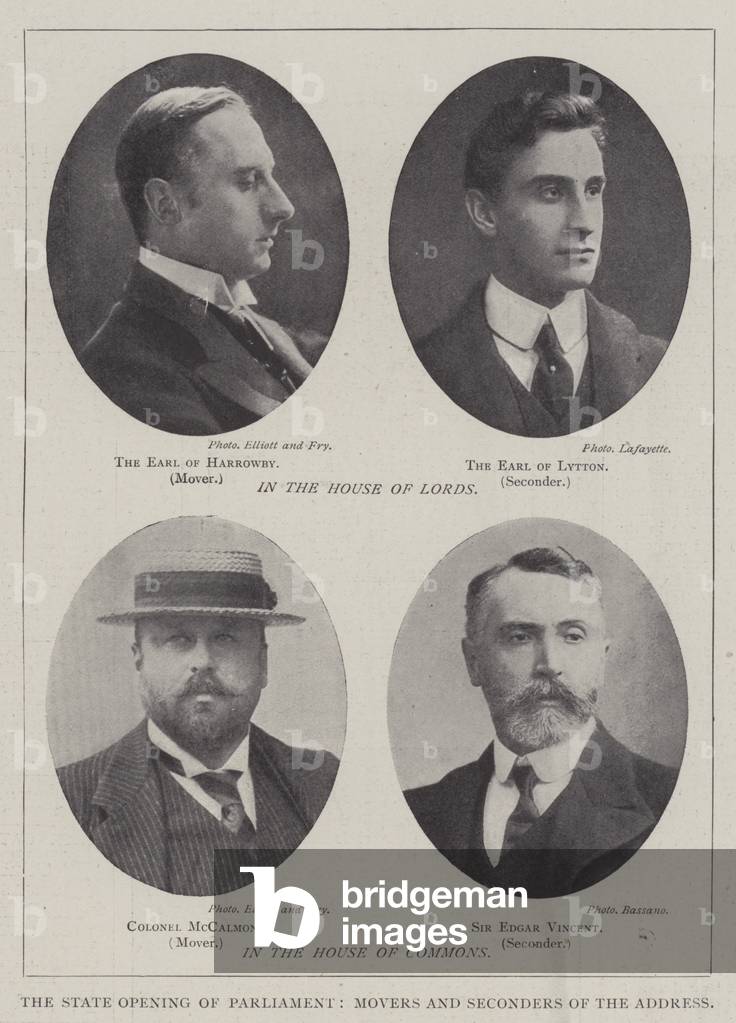 The State Opening of Parliament, Movers and Seconders of the Address (b/w photo)