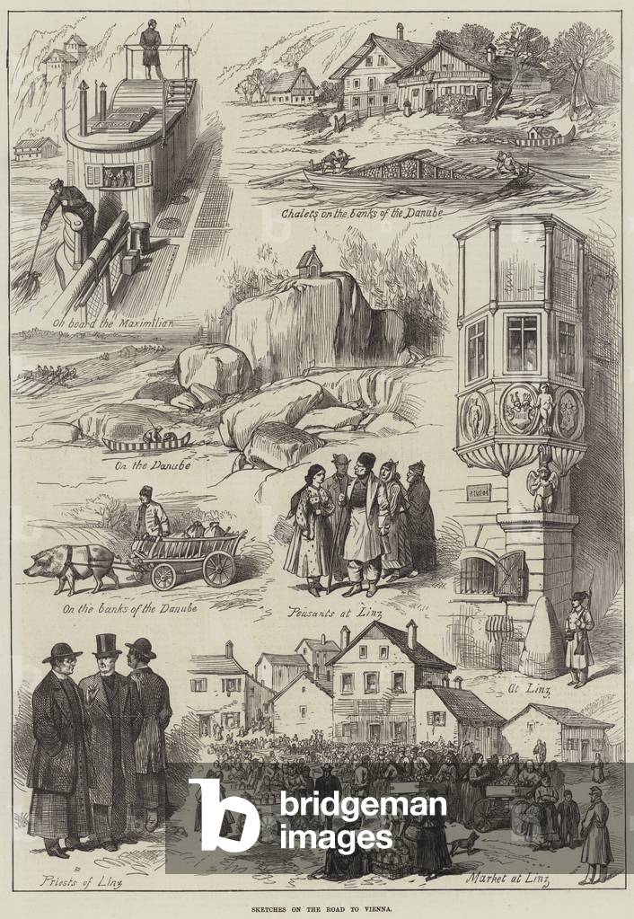 Sketches on the Road to Vienna (engraving)