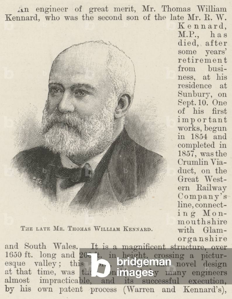 The late Mr Thomas William Kennard (engraving)