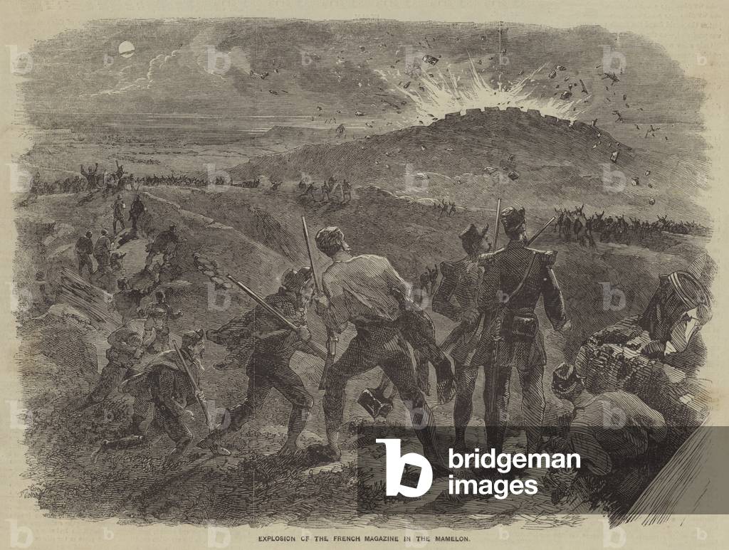 Explosion of the French Magazine in the Mamelon (engraving)