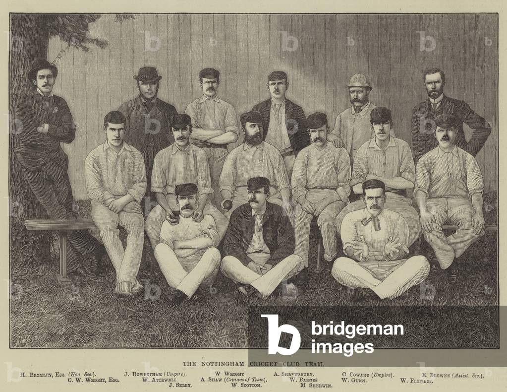 The Nottingham Cricket Club Team (engraving)