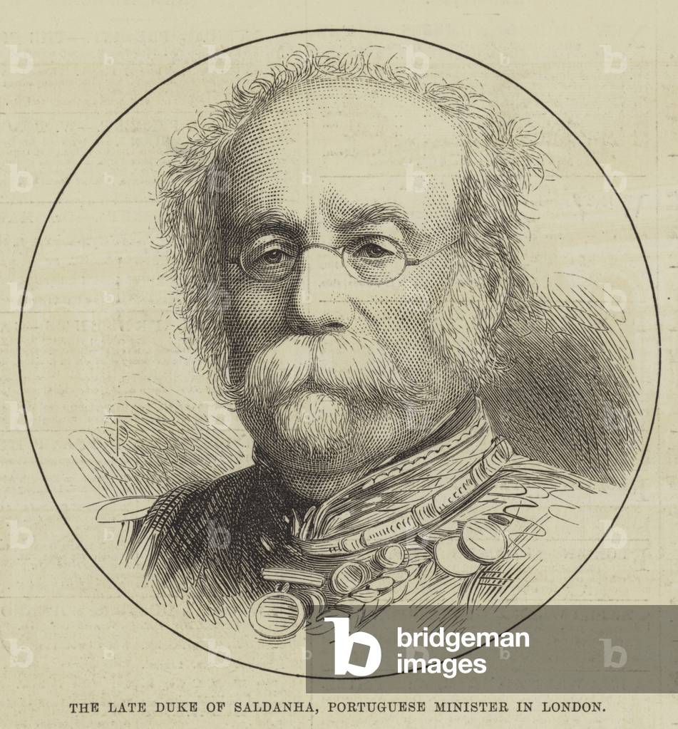 The late Duke of Saldanha, Portuguese Minister in London (engraving)