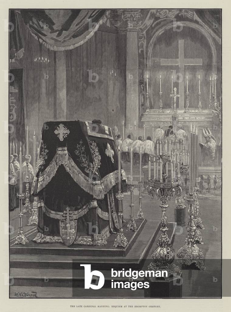 The late Cardinal Manning, Requiem at the Brompton Oratory (engraving)