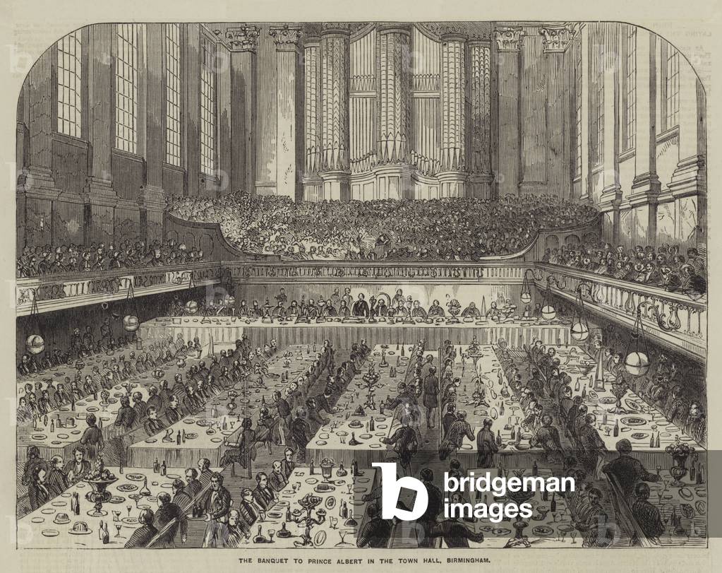 The Banquet to Prince Albert in the Town Hall, Birmingham (engraving)