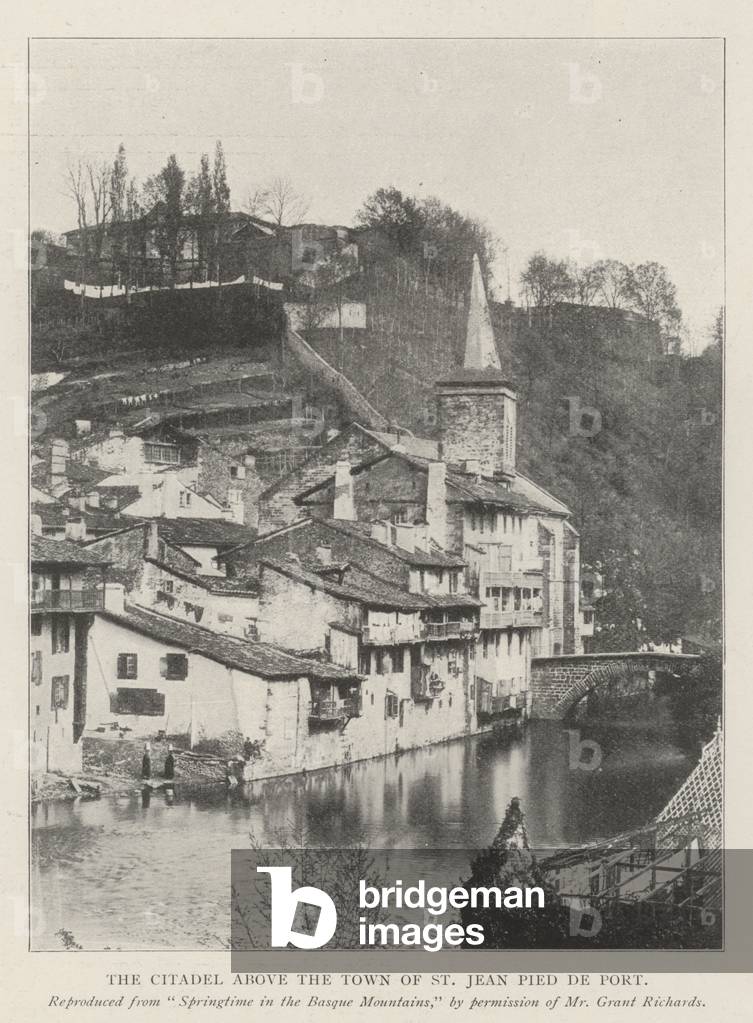 The Citadel above the Town of St Jean Pied de Port (engraving)