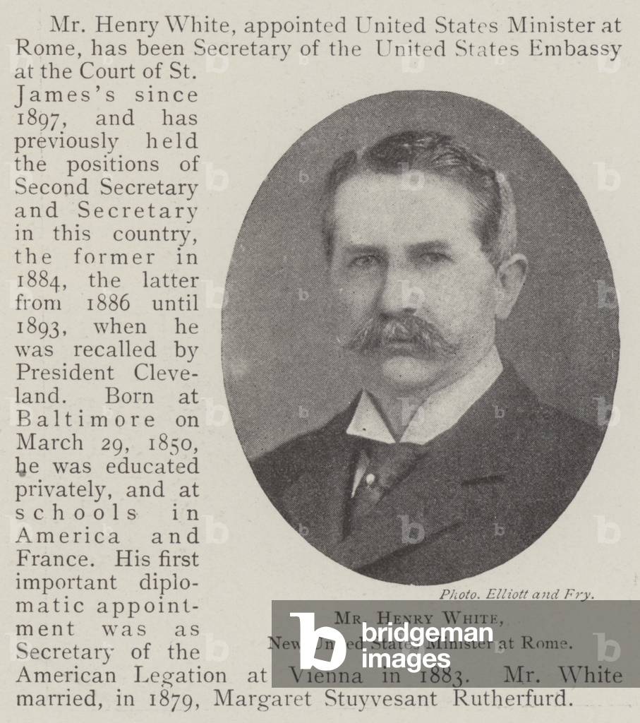 Mr Henry White, New United States Minister at Rome (b/w photo)