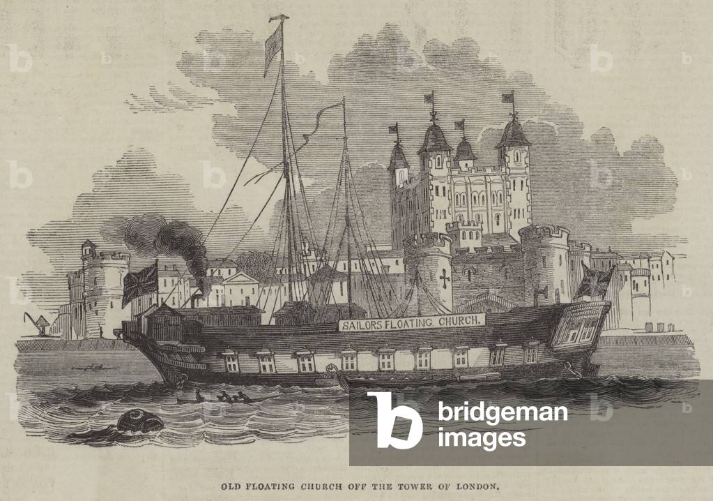 Old Floating Church off the Tower of London (engraving)