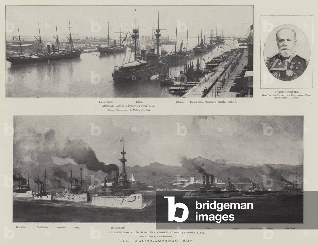 The Spanish-American War (b/w photo)