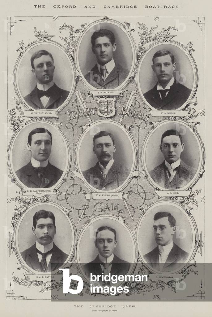 The Oxford and Cambridge Boat-Race (b/w photo)