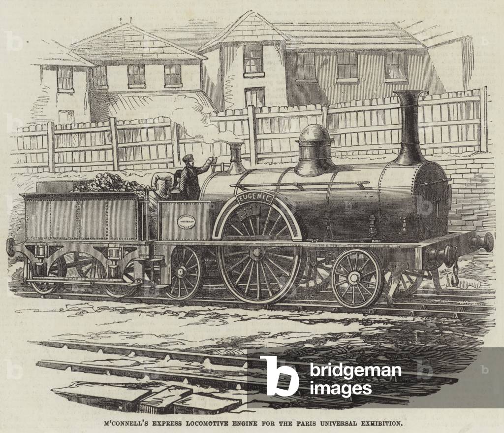 M'Connell's Express Locomotive Engine for the Paris Universal Exhibition (engraving)