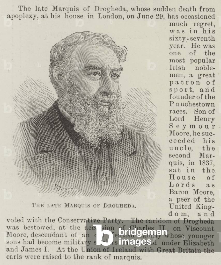 The late Marquis of Drogheda (engraving)