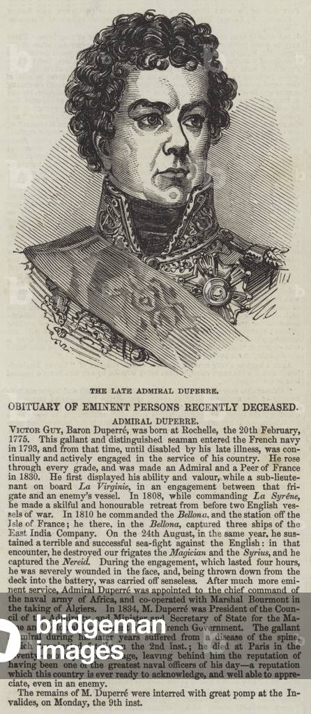 The late Admiral Duperre (engraving)