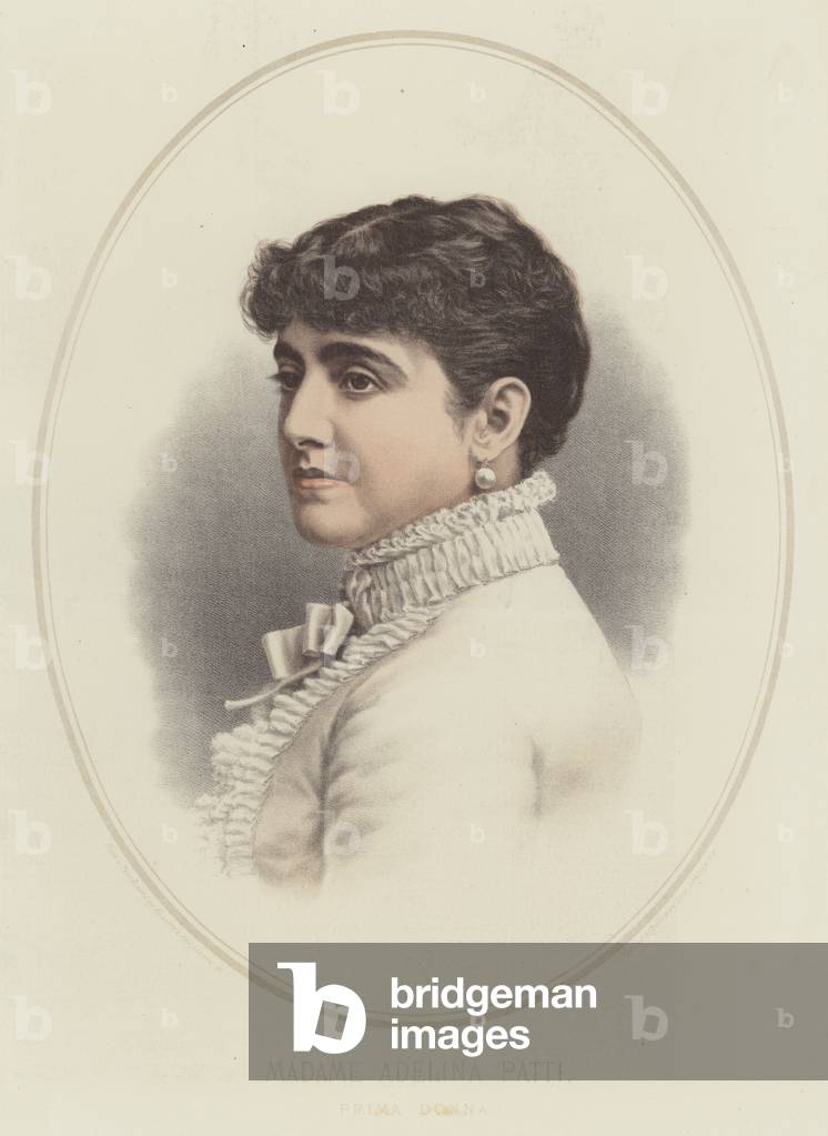 Madame Adelina Patti, Prima Donna (colour litho)
