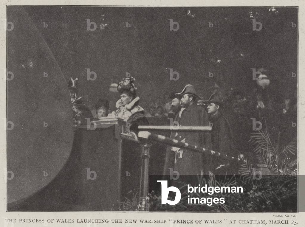 The Princess of Wales launching the New War-Ship 