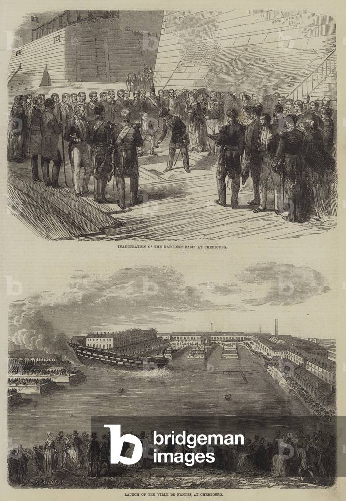 The Napoleon Basin at Cherbourg (engraving)