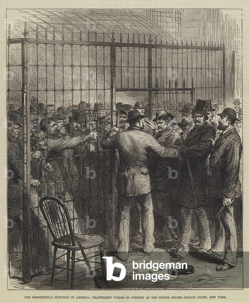 The Presidential Election in America, Fraudulent Voters in Custody at the United States Circuit Court, New York (engraving)