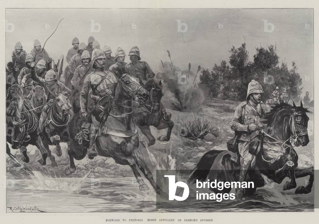 Forward to Pretoria, Horse Artillery of French's Division (engraving)