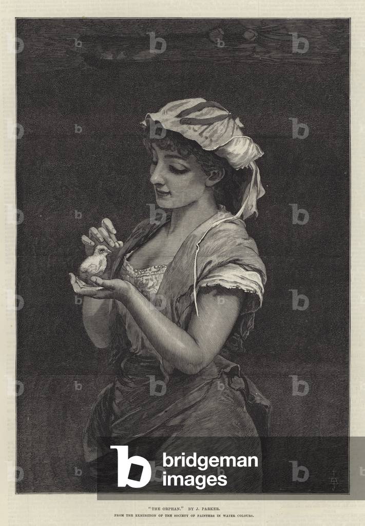 The Orphan, from the Exhibition of the Society of Painters in Water Colours (engraving)