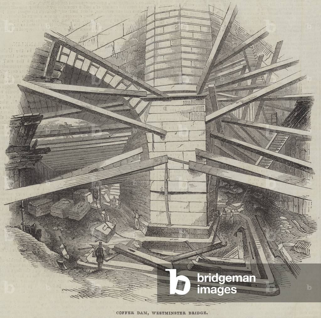 Coffer Dam, Westminster Bridge (engraving)
