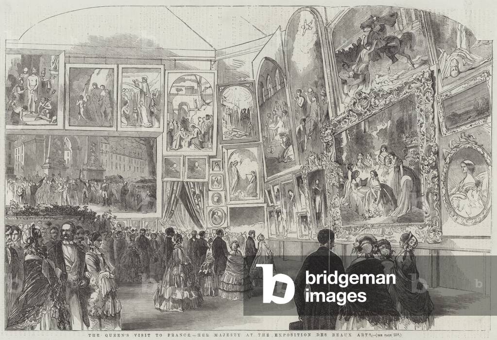 The Queen's Visit to France, Her Majesty at the Exposition des Beaux Arts (engraving)