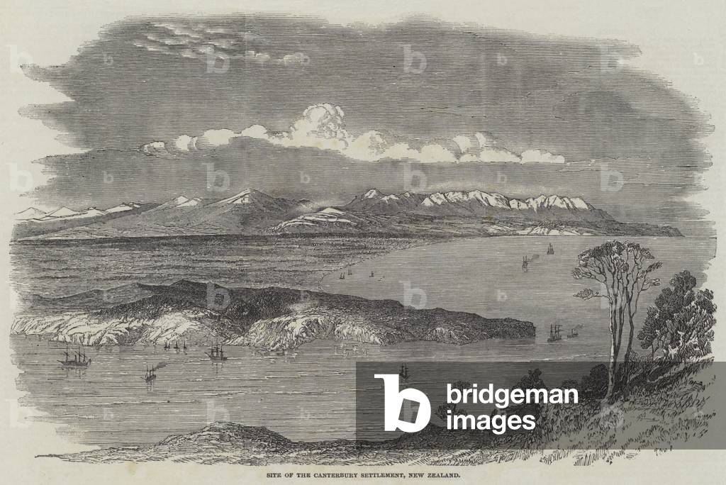Site of the Canterbury Settlement, New Zealand (engraving)