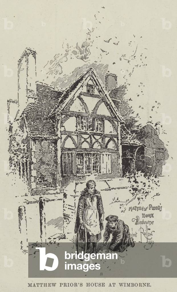 Matthew Prior's House at Wimborne (engraving)