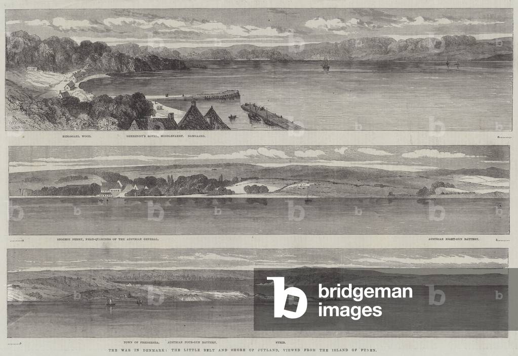 The War in Denmark, the Little Belt and Shore of Jutland, viewed from the Island of Funen (engraving)