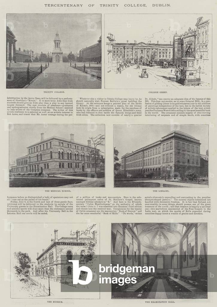 Tercentenary of Trinity College, Dublin (b/w photo)