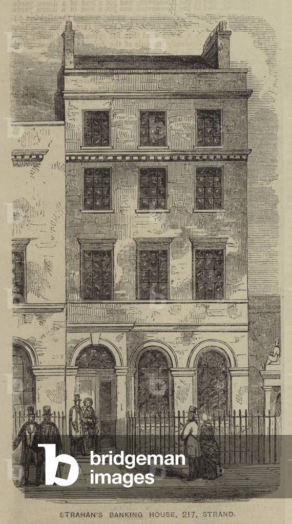 Strahan's Banking House, 217, Strand (engraving)