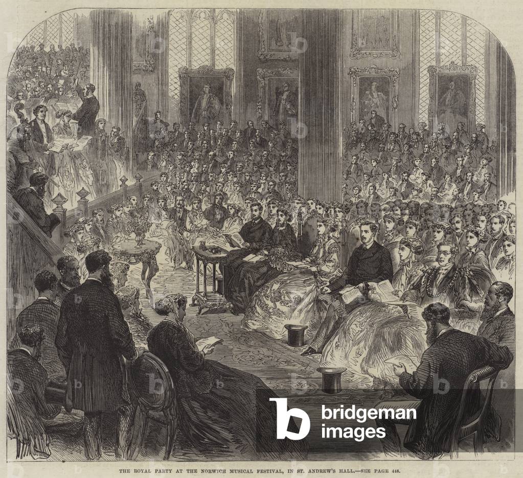 The Royal Party at the Norwich Musical Festival, in St Andrew's Hall (engraving)