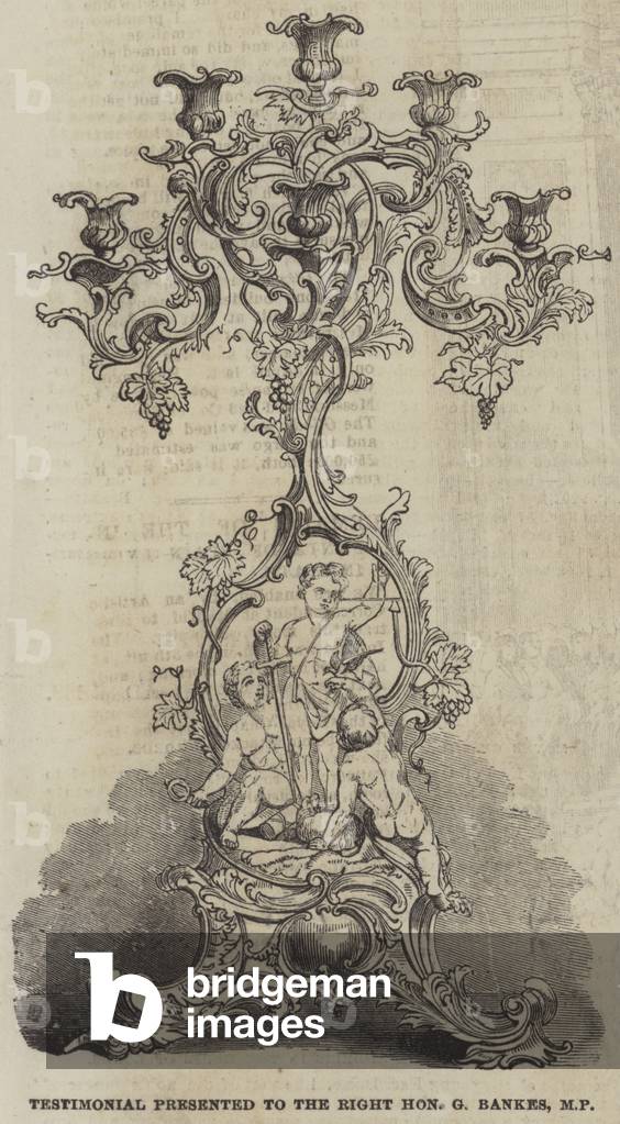 Testimonial presented to the Right Honourable G Bankes, MP (engraving)