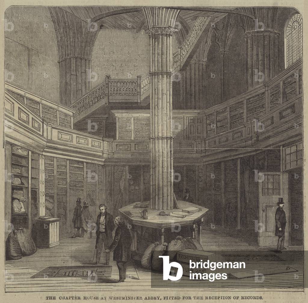 The Chapter House at Westminster Abbey, fitted for the Reception of Records (engraving)