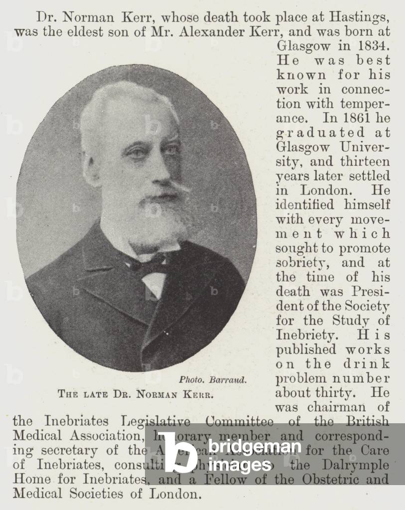 The late Dr Norman Kerr (b/w photo)