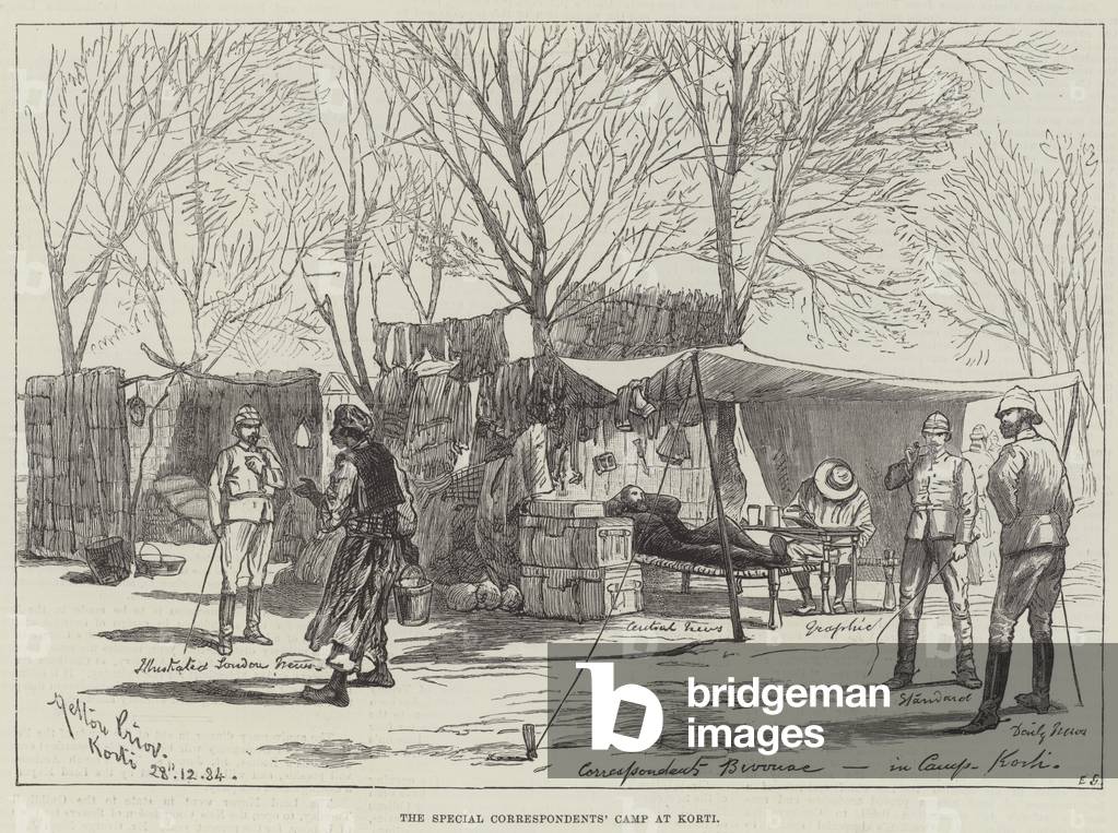 The Special Correspondents' Camp at Korti (engraving)