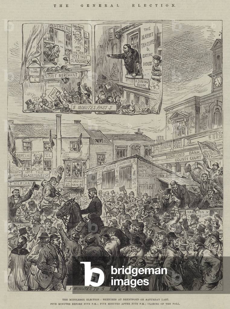 The General Election, the Middlesex Election, Sketches at Brentford on Saturday Last (engraving)