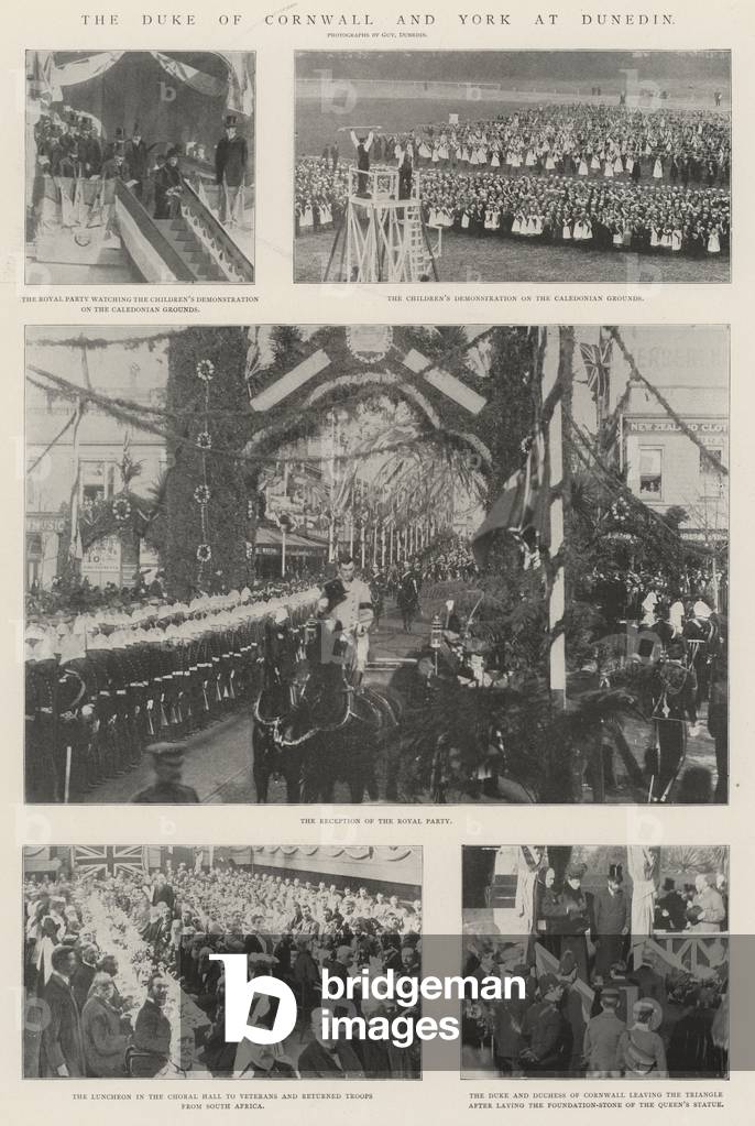 The Duke of Cornwall and York at Dunedin (b/w photo)