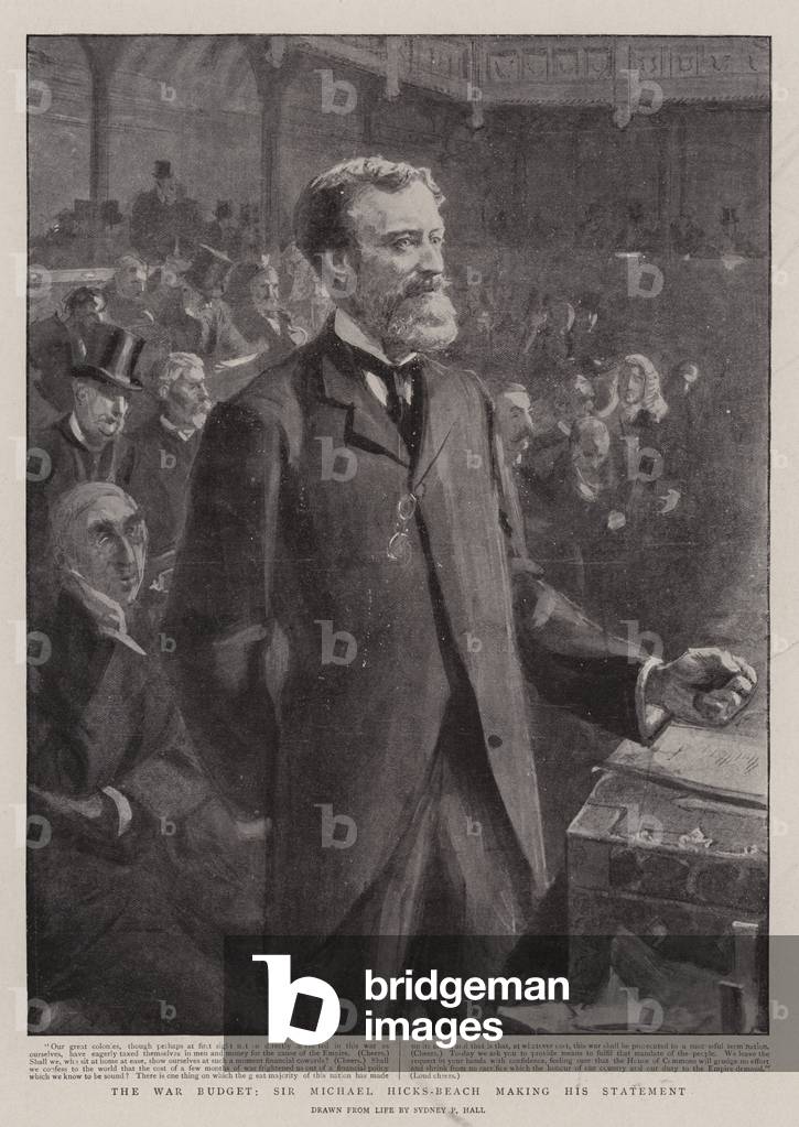 The War Budget, Sir Michael Hicks-Beach making his Statement (litho)