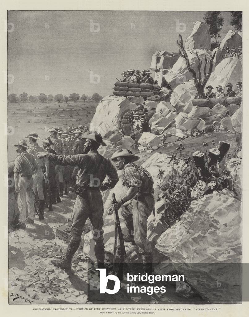 The Matabili Insurrection, Interior of Fort Molyneux, at Fig-Tree, Twenty-Eight Miles from Buluwayo, 