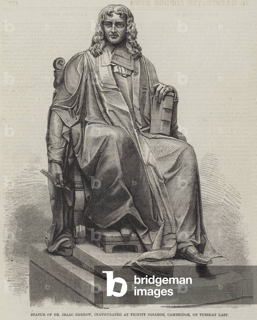 Statue of Dr Isaac Barrow, inaugurated at Trinity College, Cambridge, on Tuesday Last (engraving)