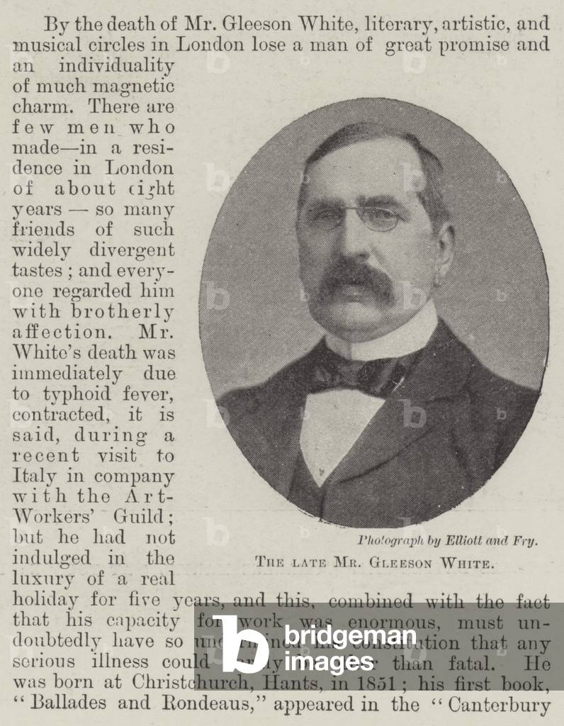The late Mr Gleeson White (engraving)