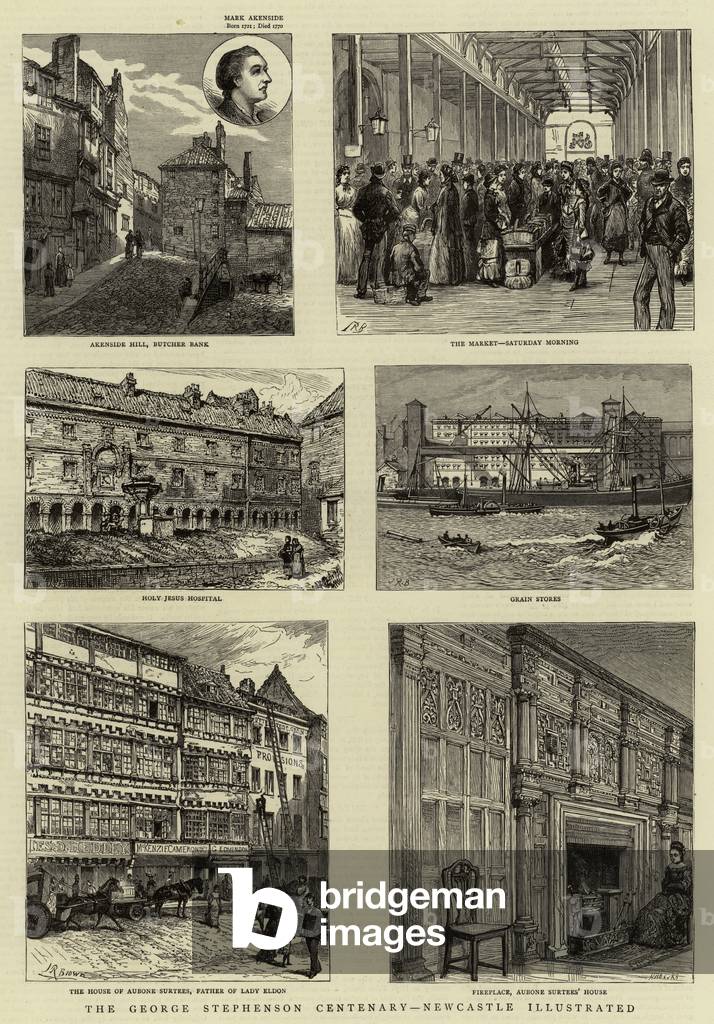 The George Stephenson Centenary, Newcastle Illustrated (engraving)