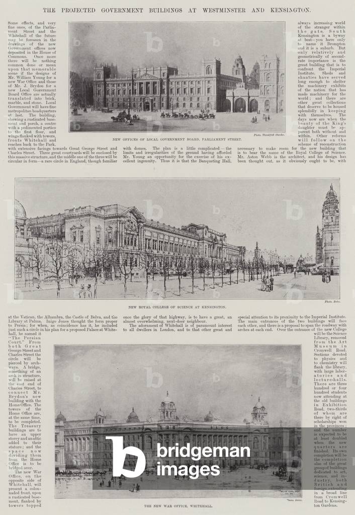 The Projected Government Buildings at Westminster and Kensington (engraving)