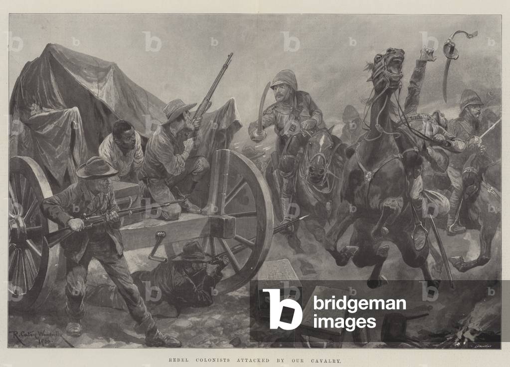 Rebel Colonists attacked by Our Cavalry (litho)