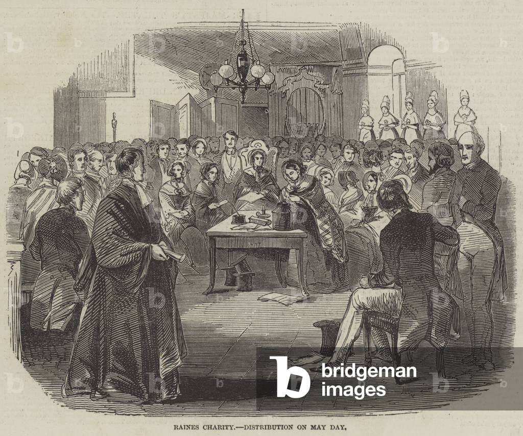 Raine's Charity, Distribution on May Day (engraving)