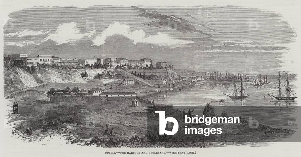 Odessa, the Harbour and Boulevard (engraving)